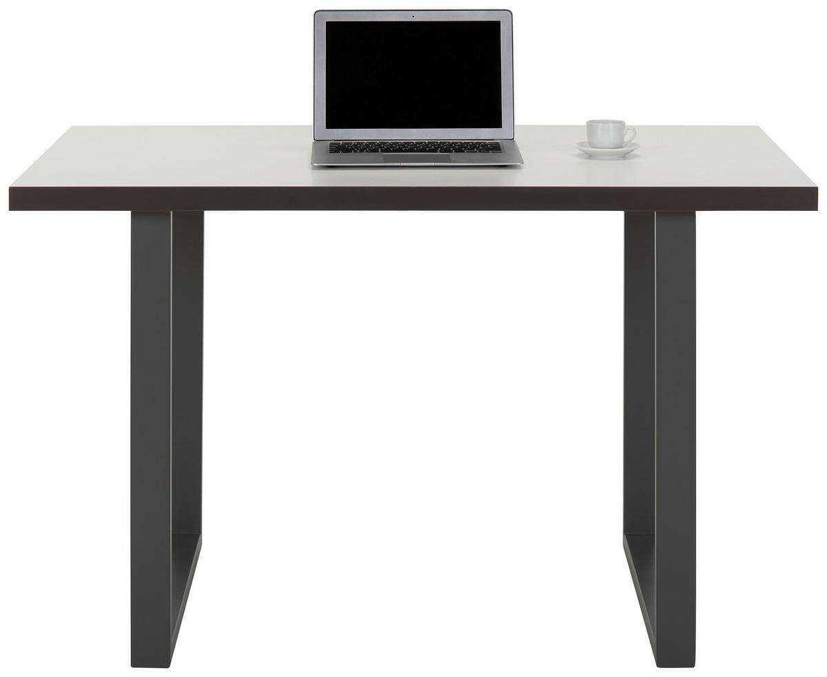 Schreibtisch in Weiß/Grau - Weiß/Grau, MODERN, Holzwerkstoff/Metall (120/74,1/75cm) - Mömax