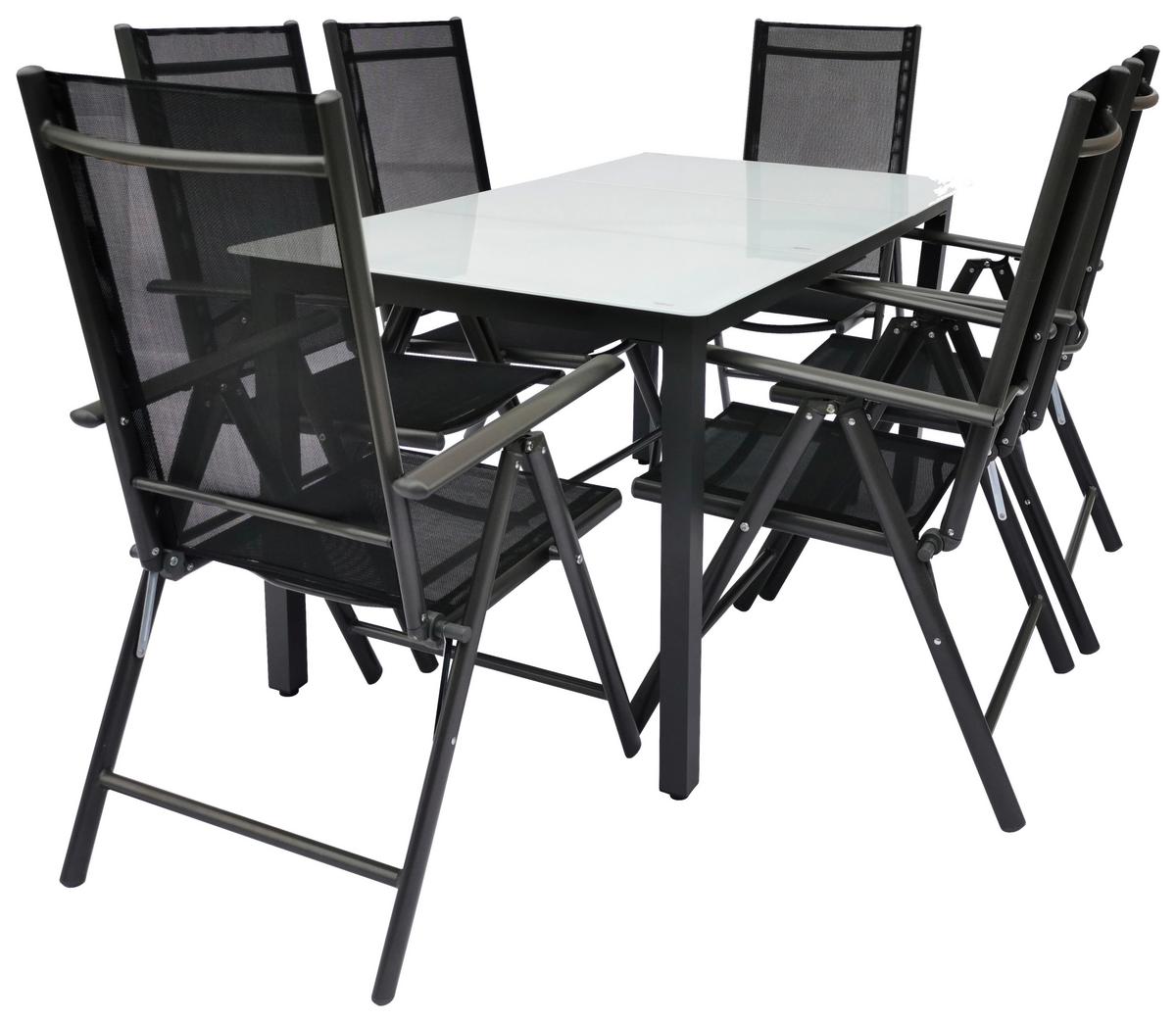 Vrtna Garnitura Gardenson, Antracit, 7-Delno - antracit, Basics, kovina/steklo - Gardenson