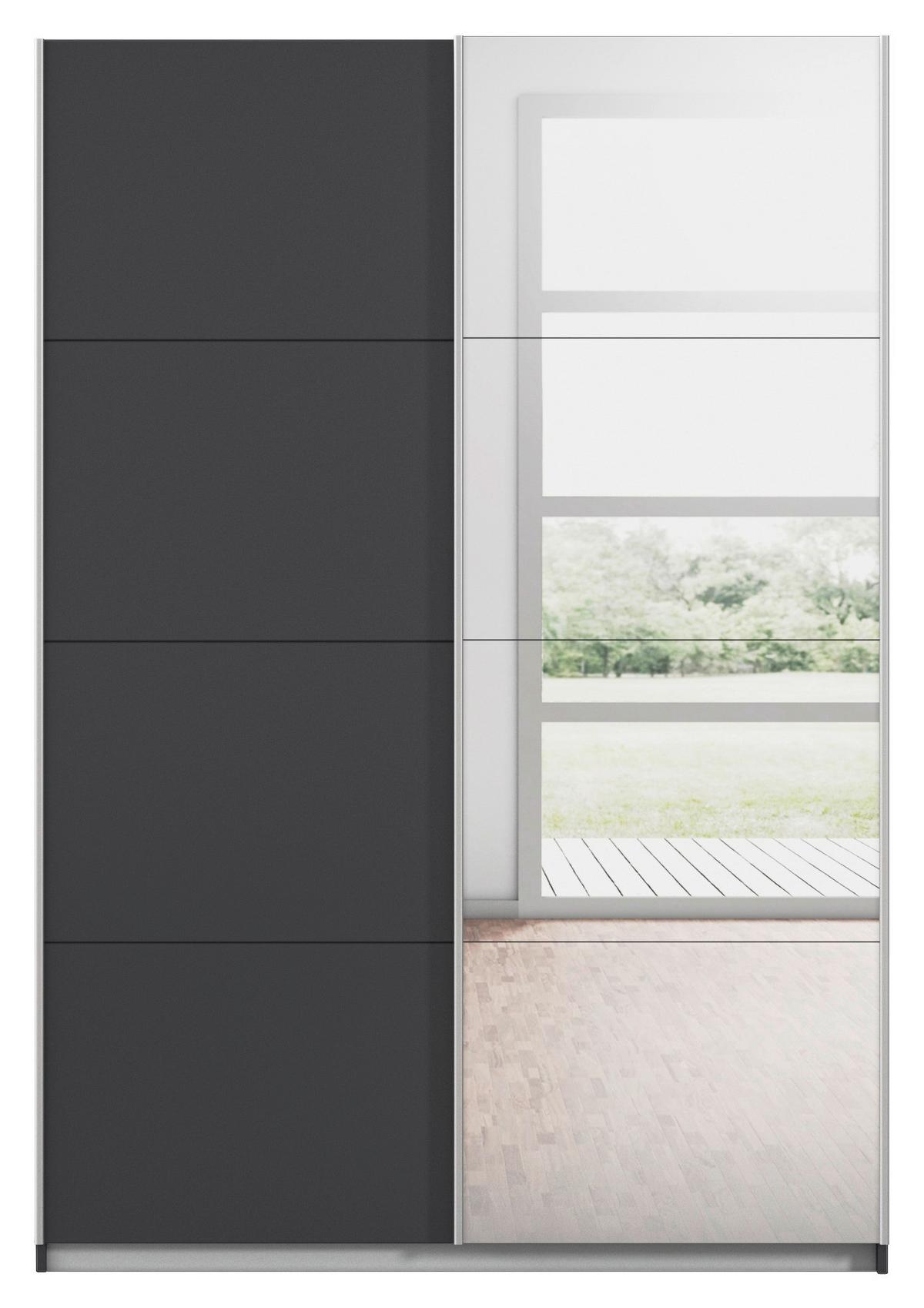 Ormar S Kliznim Vratima Subito - boje grafita/srebrne boje, Moderno, drvni materijal/metal (136/197/61cm) - Modern Living