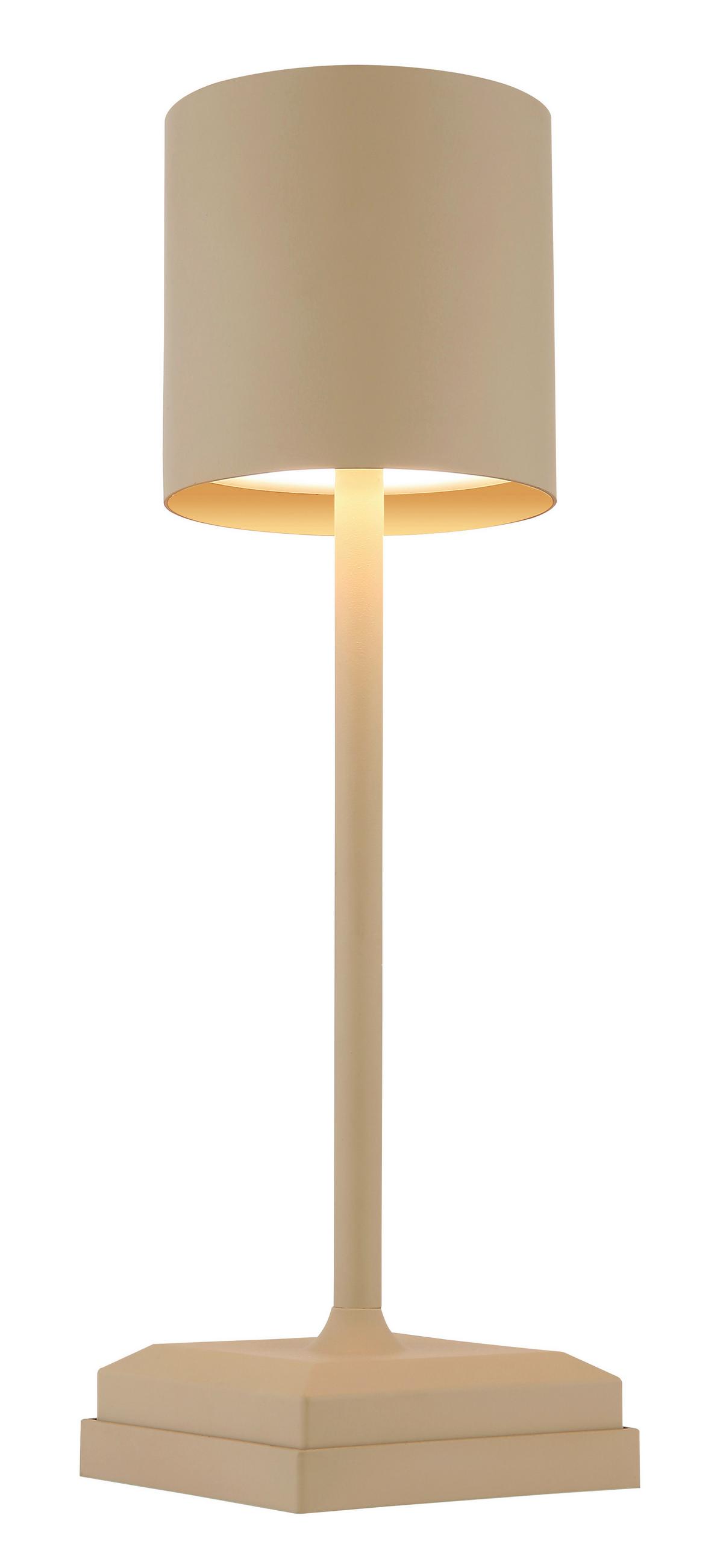 Akku-Tischleuchte Dixon Sandfarben max. 1,5 Watt - Sandfarben, MODERN, Kunststoff/Metall (9,7/9,7/32cm) - Globo