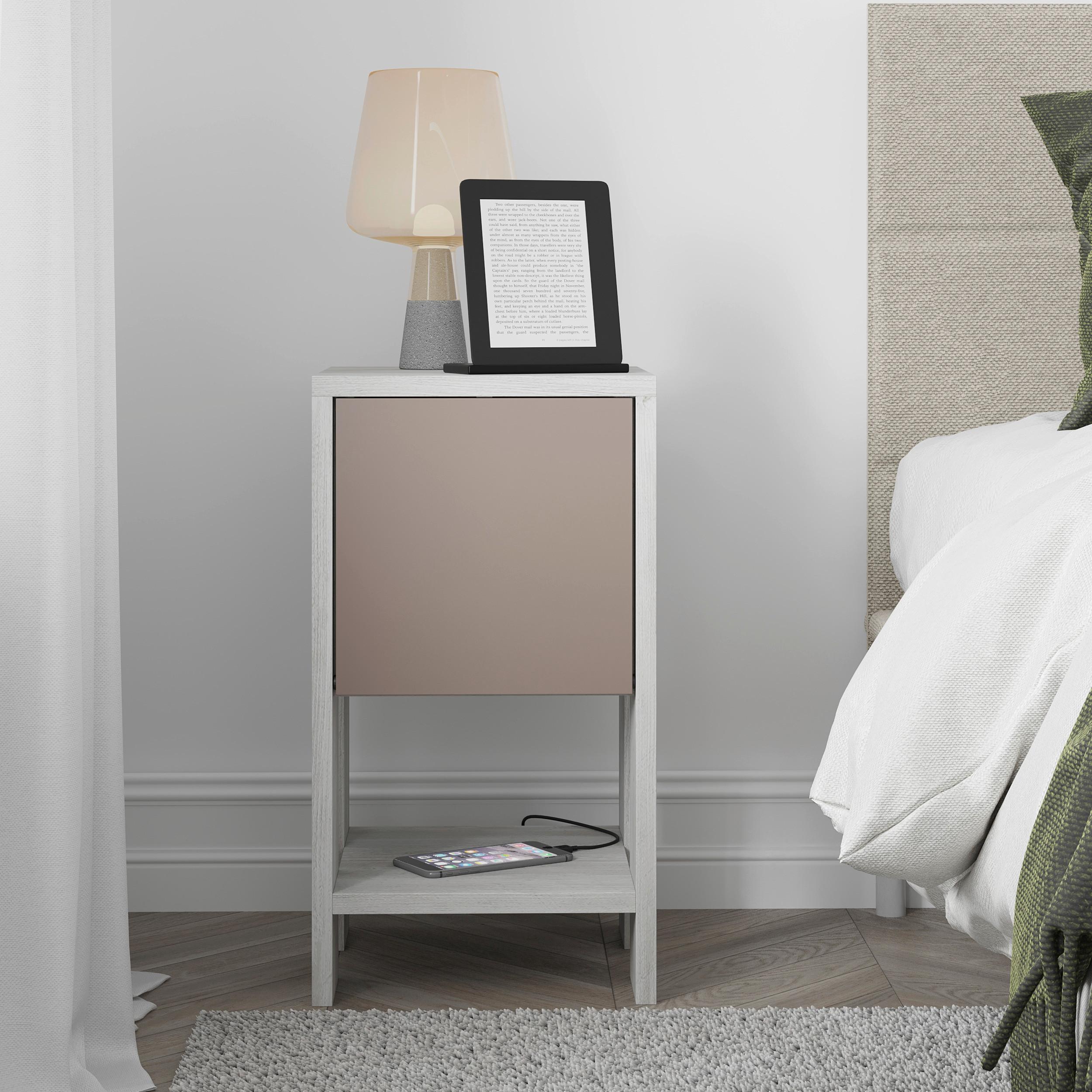 Nachttisch Ema ca. 30x55x30 cm Beige - Beige, Design, Holzwerkstoff (30/55/30cm) - Livetastic