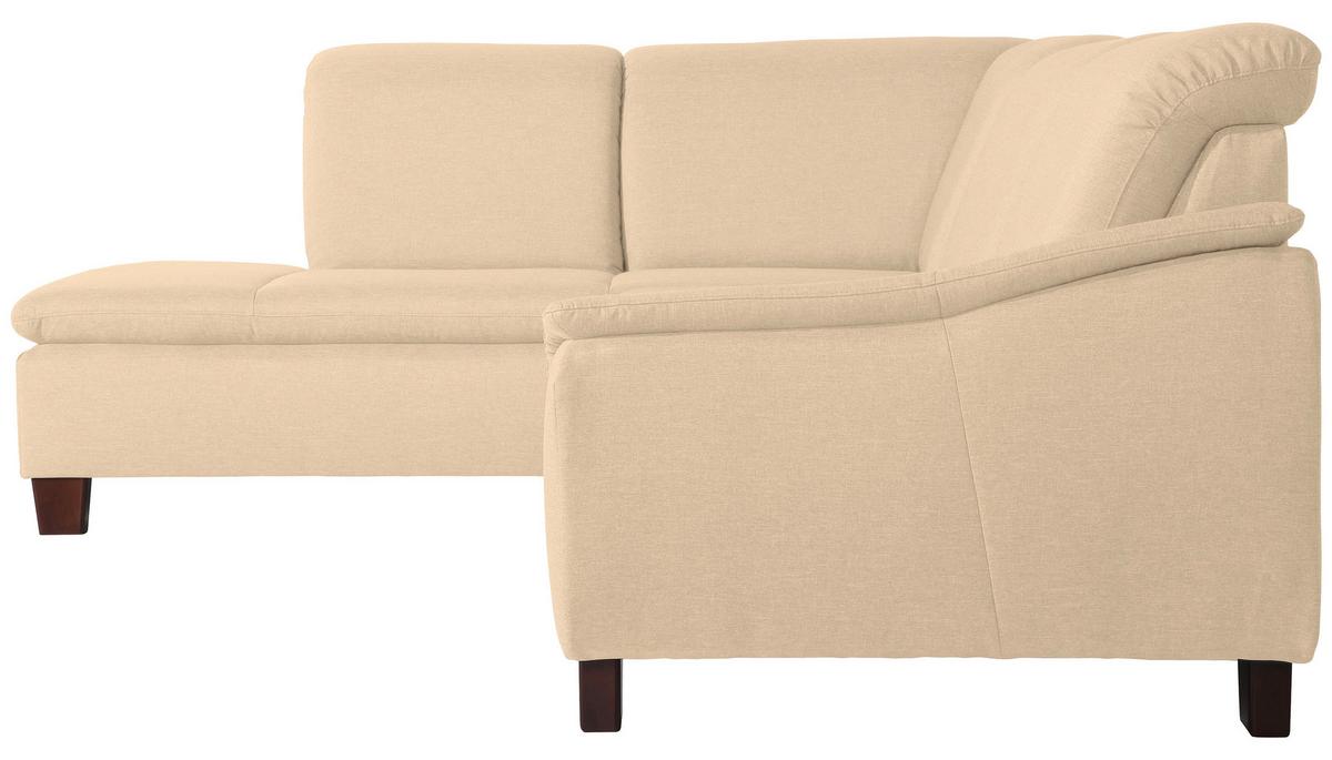 ECKSOFA AARON - Beige/Nussbaumfarben, Design, Holz/Textil (187/247cm) - Max Winzer