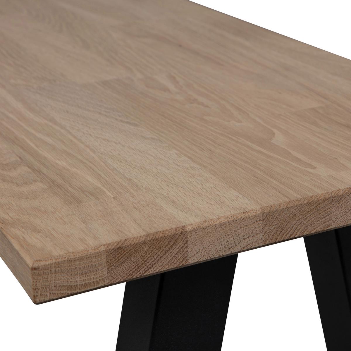 Sitzbank Tablo Eichefarben B: 160cm - Eichefarben/Schwarz, MODERN, Holz/Metall (160/46/35cm) - Livetastic