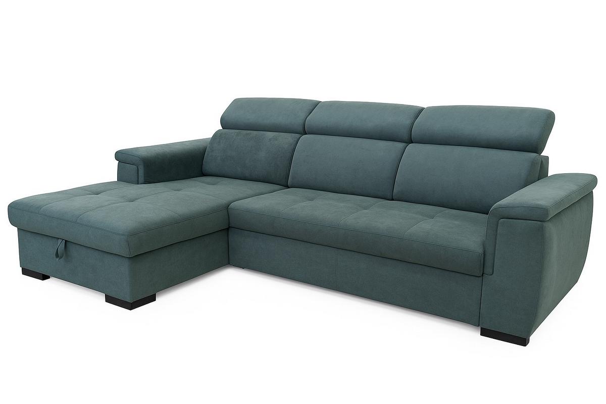 Sarokkanapé Paris - fekete/sötétzöld, Modern, faalapú anyag/textil (180/100/275cm) - Mömax