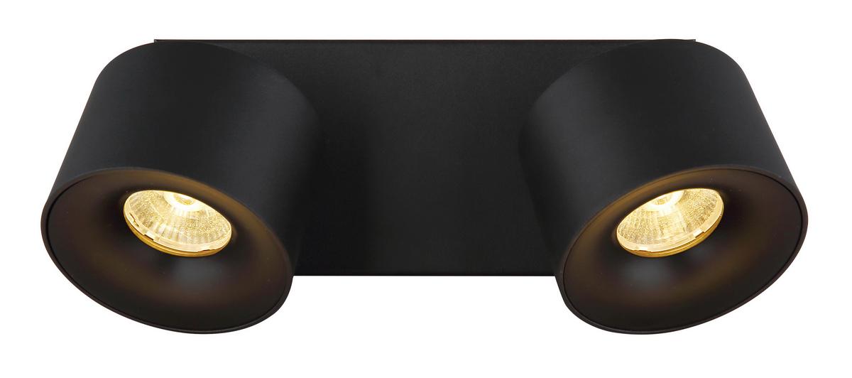 LED-Strahler Rae Schwarz max. 6 Watt - Transparent/Schwarz, Design, Kunststoff/Metall (20,5/7,2/12cm) - Globo