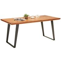 Esstisch Herkules Akaziefarben Echtholz ca. 175x90x76cm - Schwarz/Akaziefarben, LIFESTYLE, Holz/Metall (175/76/90cm) - Based