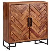 Komoda Wohnling, Pravi Les - črna/barve indijskega rožnega lesa, Design, kovina/les (100/105/40cm) - MID.YOU