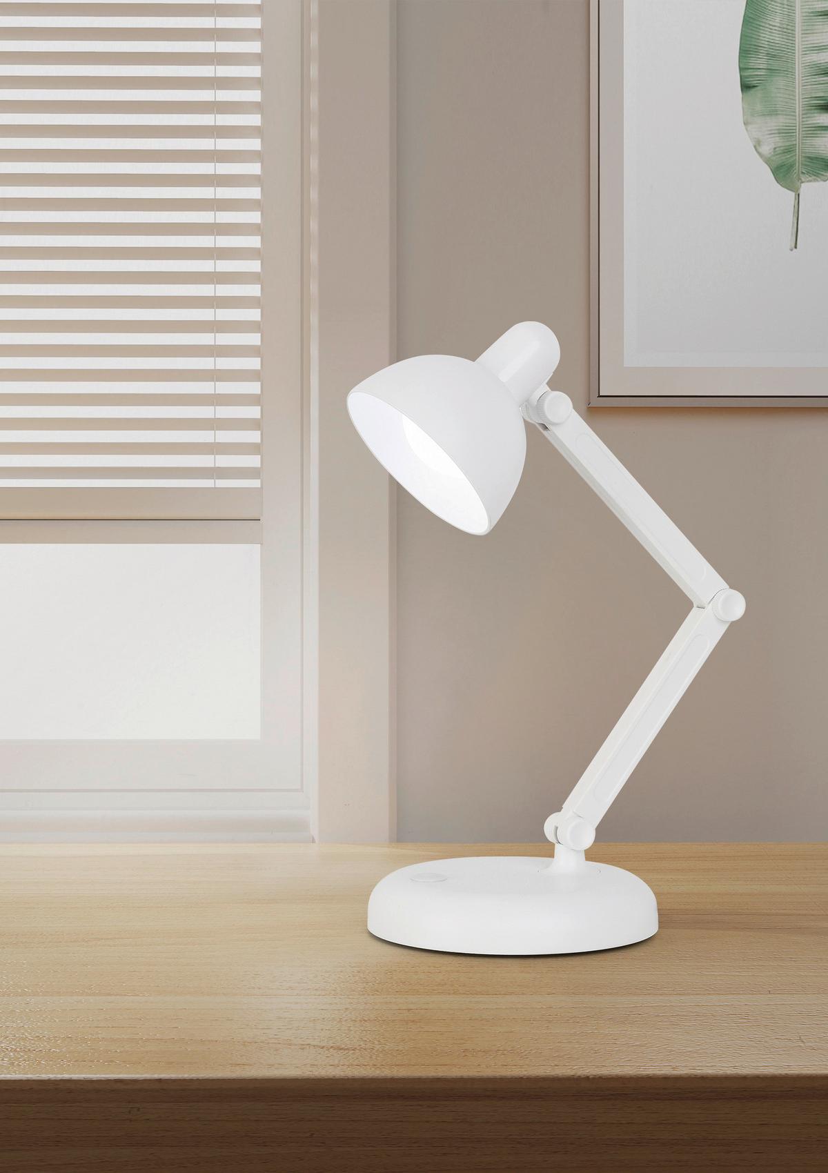 Led Asztali Lámpa Schwank - fehér, Modern, műanyag (12,5/34cm) - Modern Living