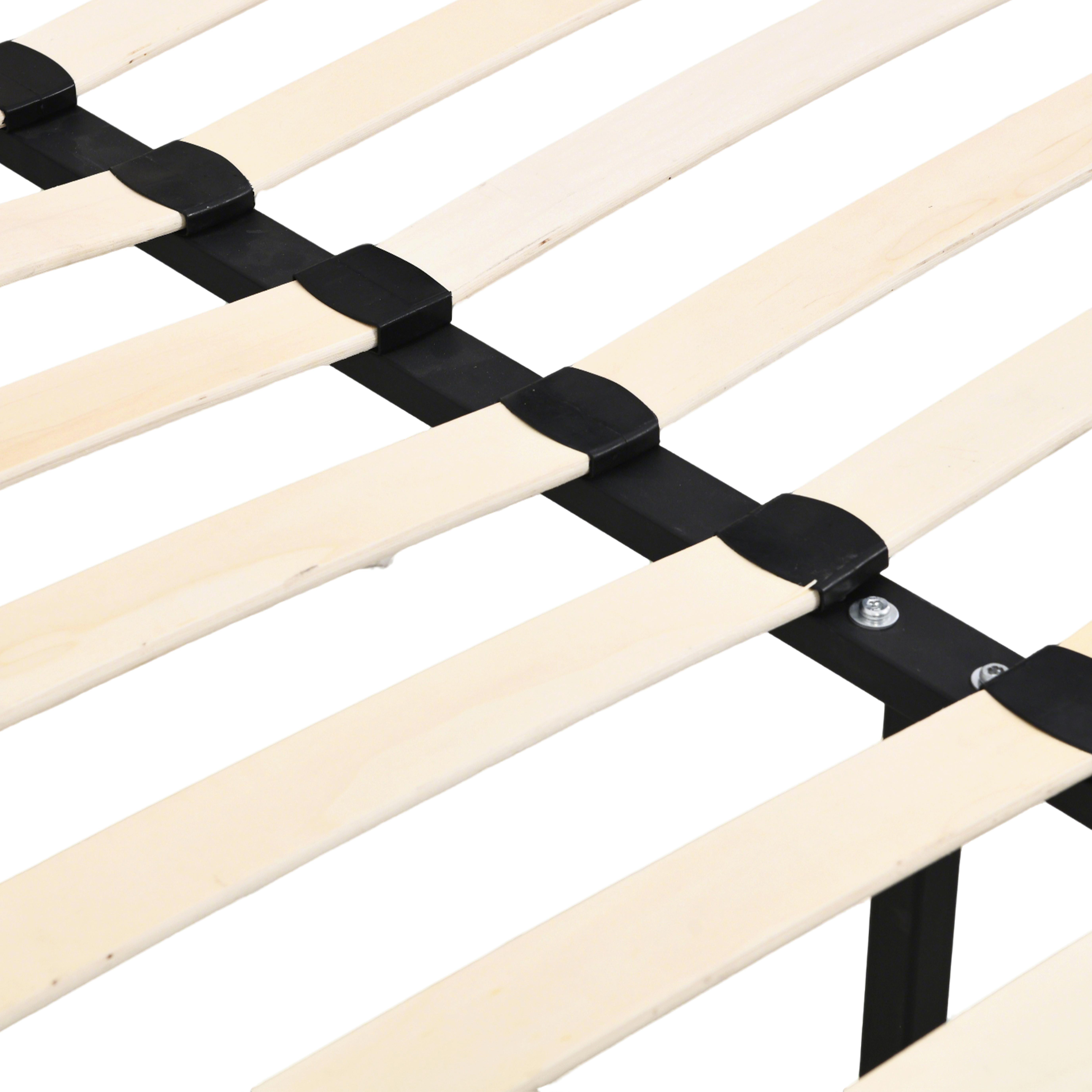 STOPPAD SÄNG GLARIS - svart/ekfärgad, Modern, metall/trä (160/200cm) - Bessagi Home