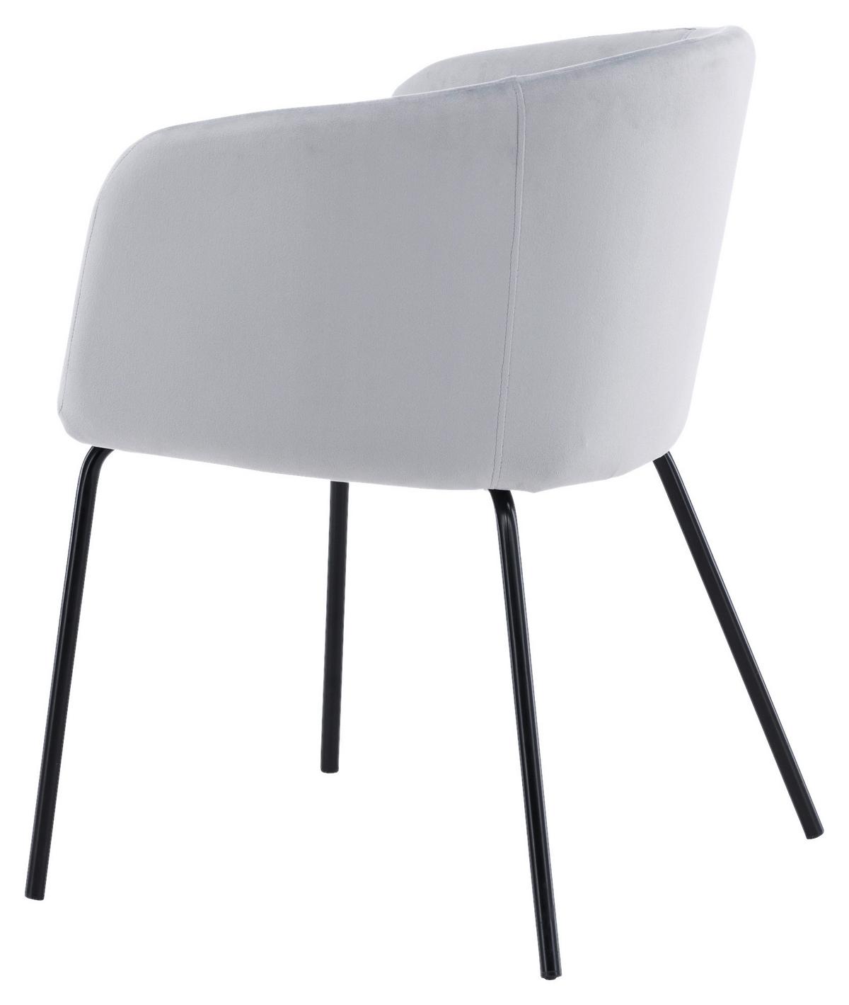 Stuhl Berit ca. 55x78x55 cm Hellgrau - Hellgrau/Schwarz, Design, Textil/Metall (55/78/55cm) - Livetastic