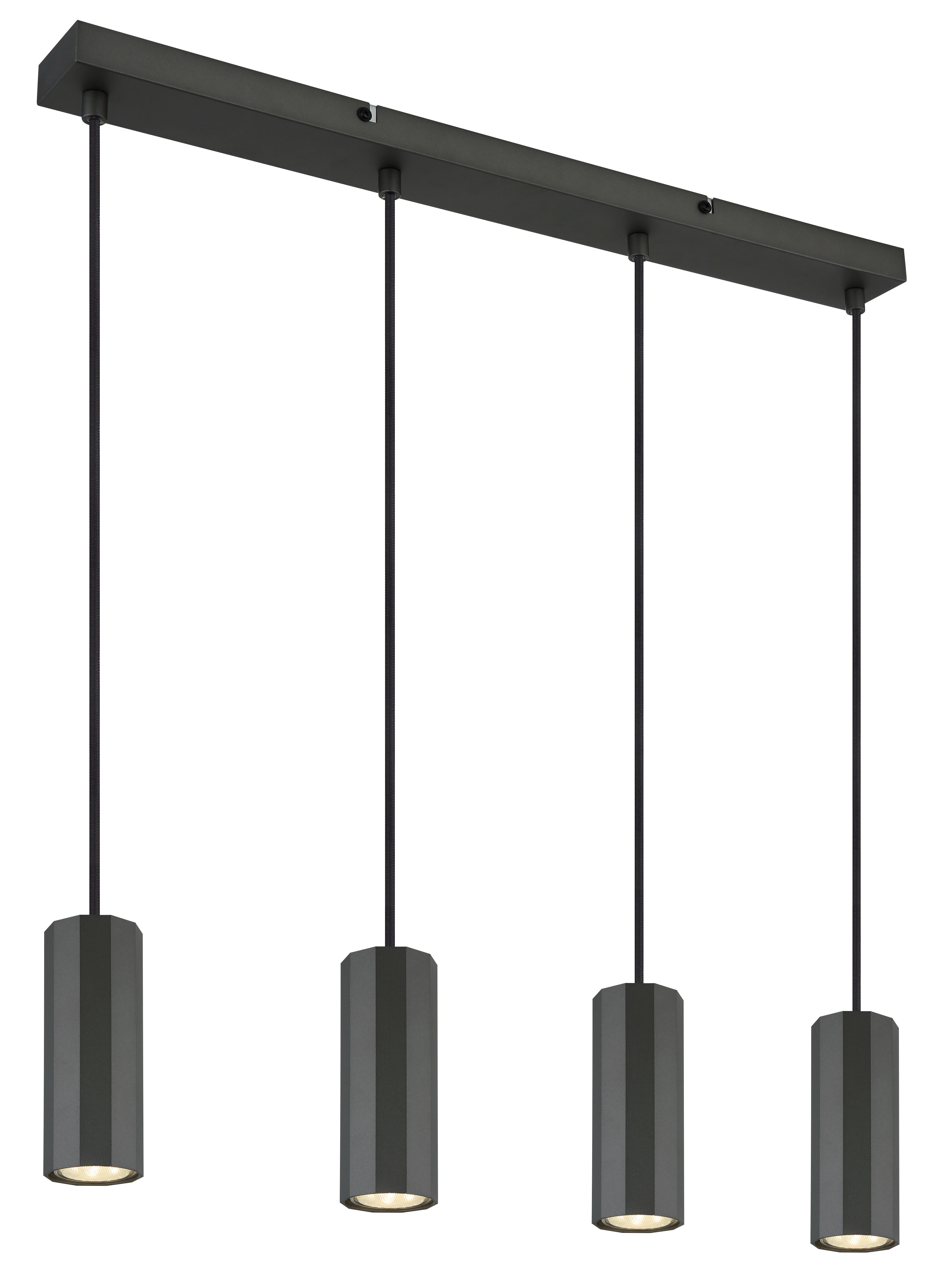 Hängeleuchte James Grau max. 25 Watt - Grau, Design, Metall (61/6/120cm) - Globo