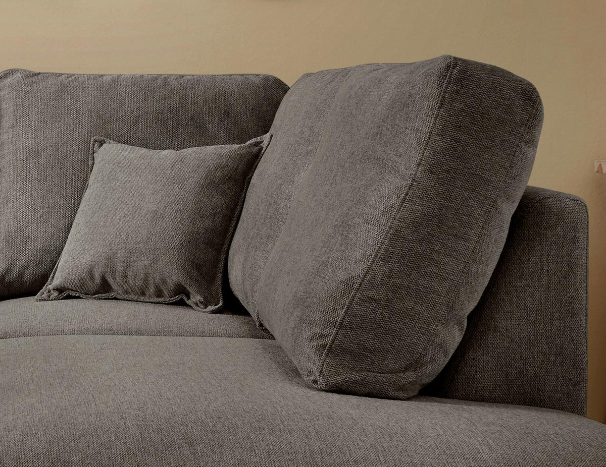 Wohnlandschaft Valentina Braun Struktur - Braun/Naturfarben, KONVENTIONELL, Holz/Textil (230/200cm) - P & B