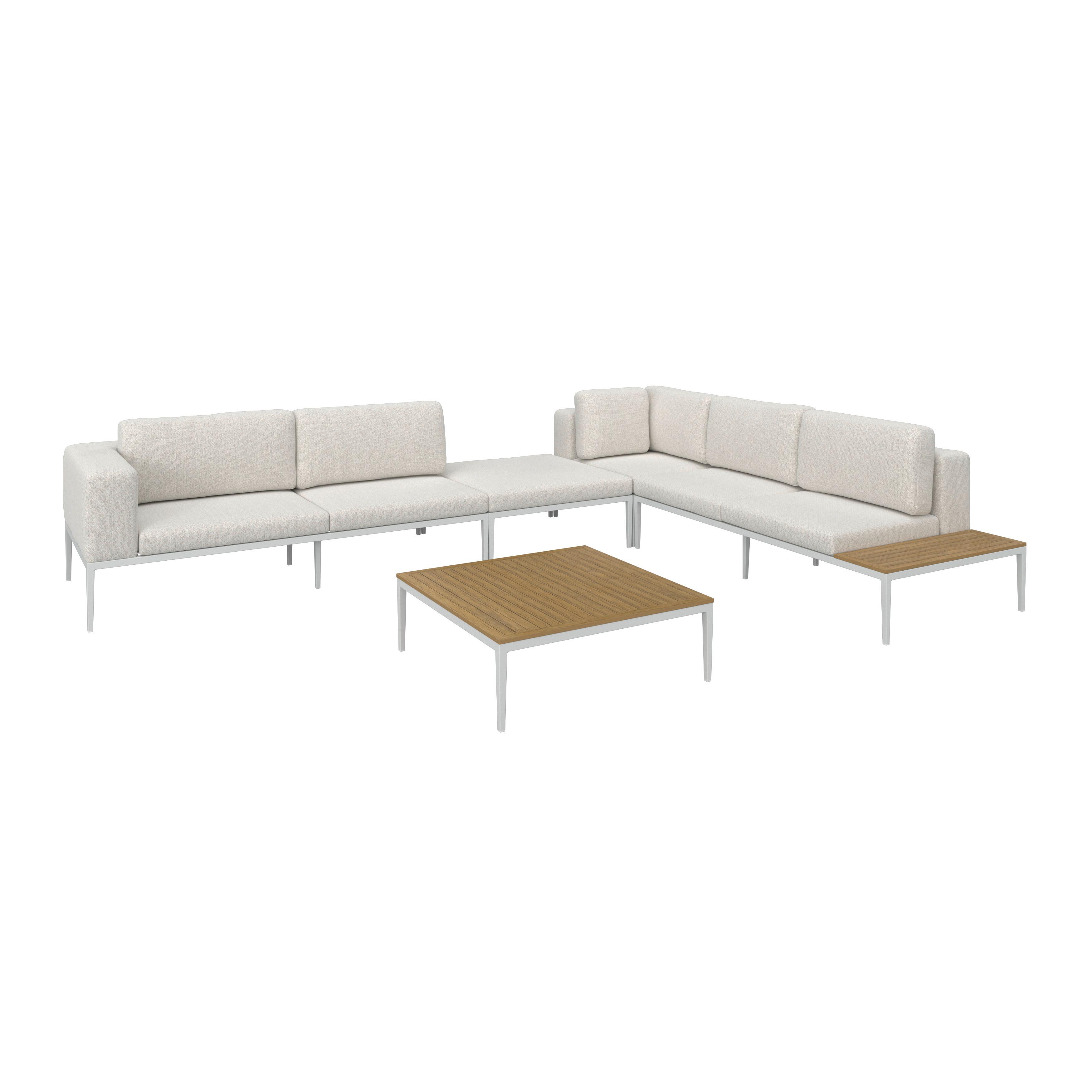 Gartenlounge Änna Creme aus Metall/Textil - Creme/Naturfarben, Modern, Kunststoff/Textil (270/68/90cm) - Bessagi Garden