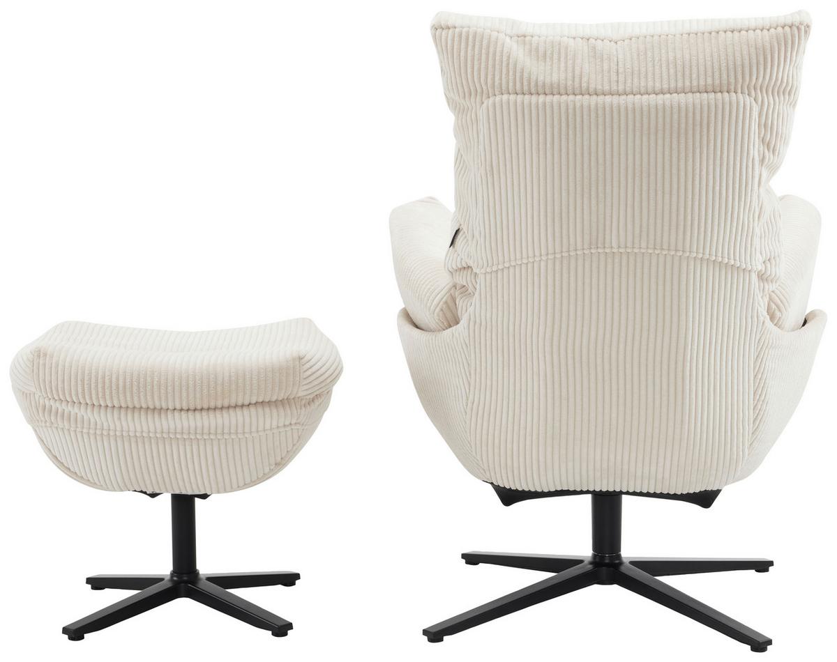 ZESTAW FOTELI RELAKSACYJNYCH WILSON - beżowy/czarny, Design, metal/tkanina (77/100/78cm) - Carryhome