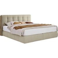 Boxspringbett Lavenito Beige ca. 180x200cm - Beige/Schwarz, KONVENTIONELL, Textil (180/200cm) - Premium Living