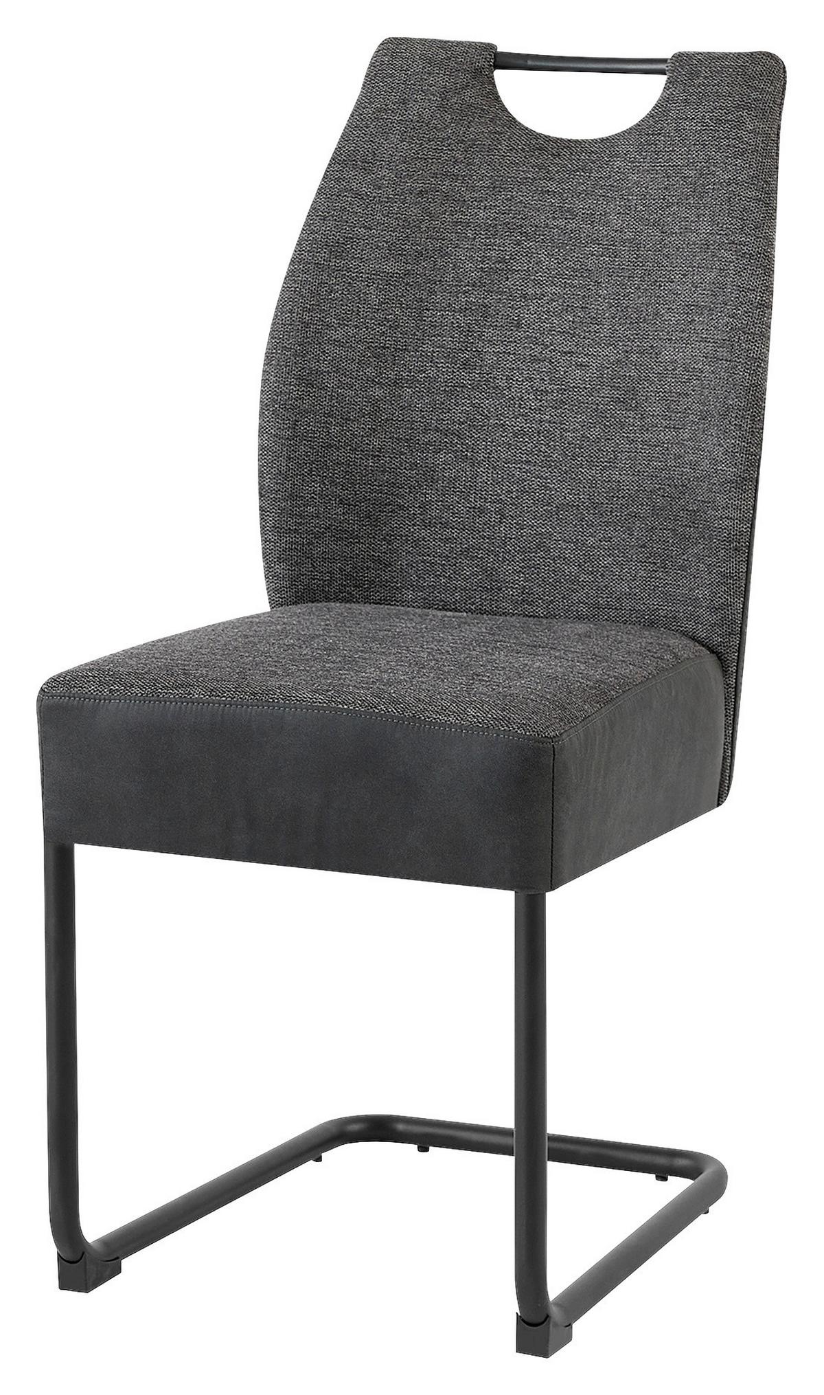 Stuhlset PETER Anthrazit, Federkern - Anthrazit/Schwarz, MODERN, Metall (45/94/54cm) - MID.YOU