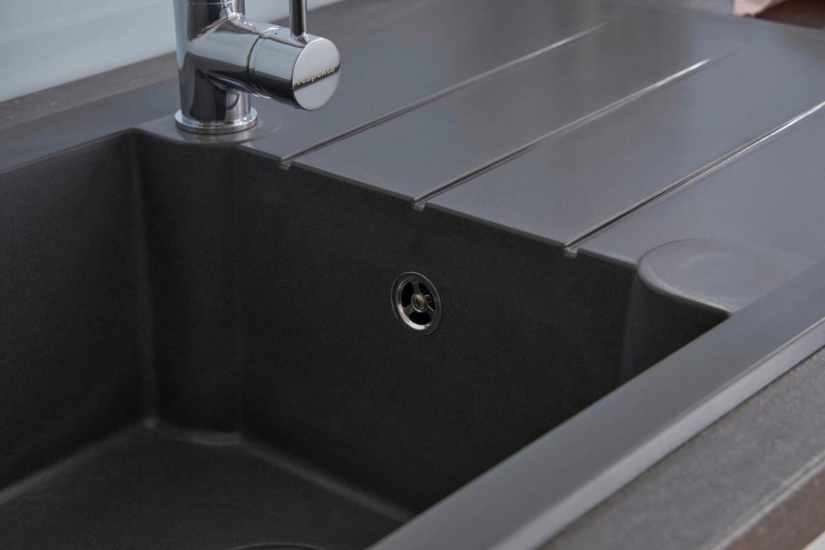 Spüle Alineo ca. 81x21x50 cm Dunkelgrau - Dunkelgrau, Trend, Stein (81/21/50cm) - Respekta