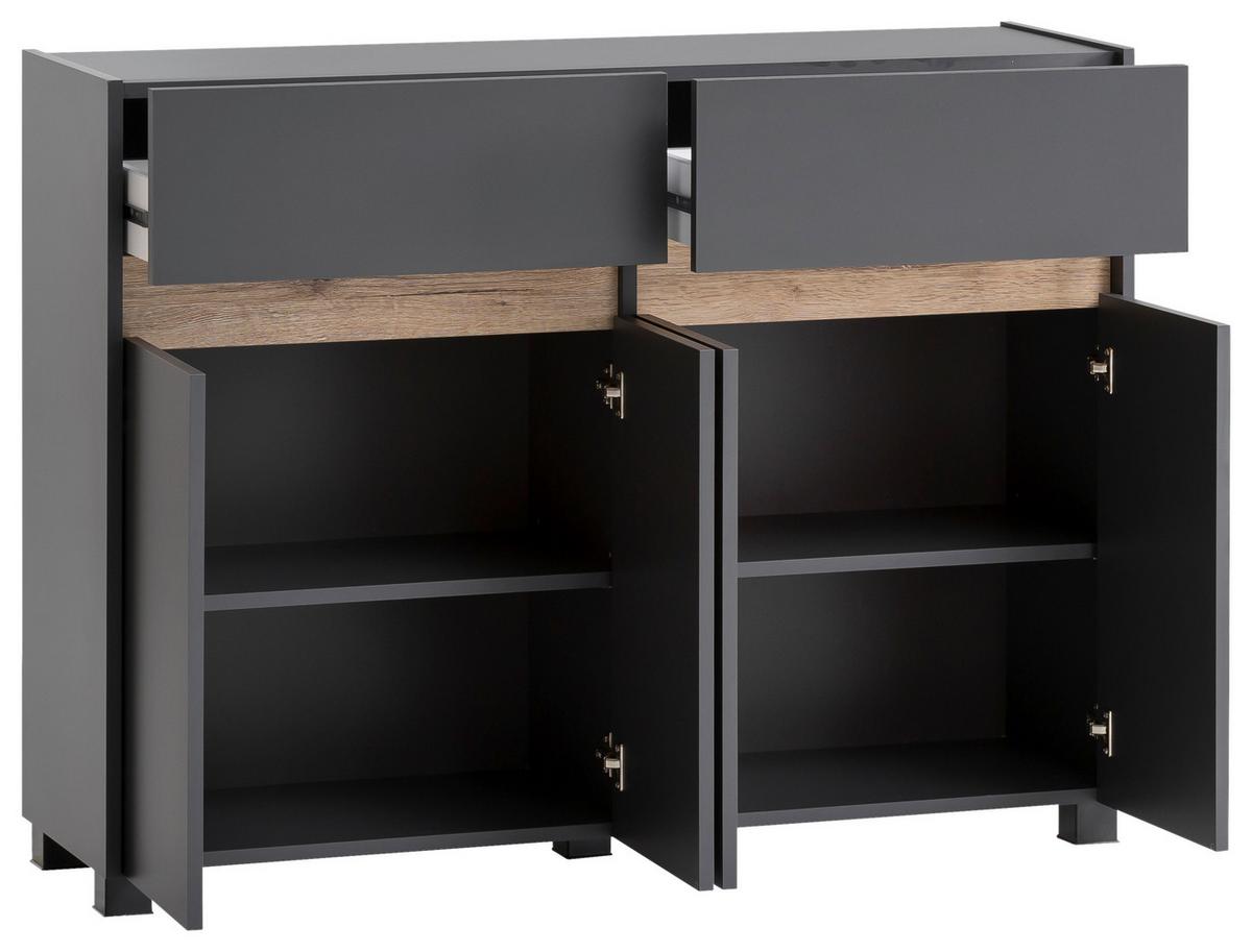 Kommode Cosmo ca.112,2x84,4x33cm Anthrazit - Anthrazit/Silberfarben, Design, Holzwerkstoff/Kunststoff (112,2/84,4/33cm) - MID.YOU