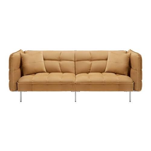 Schlafsofa Kupferfarbe, "nelly", Samt - Silberfarben/Kupferfarben, Modern, Holz/Textil (208/76,5/79cm) - Bessagi Home