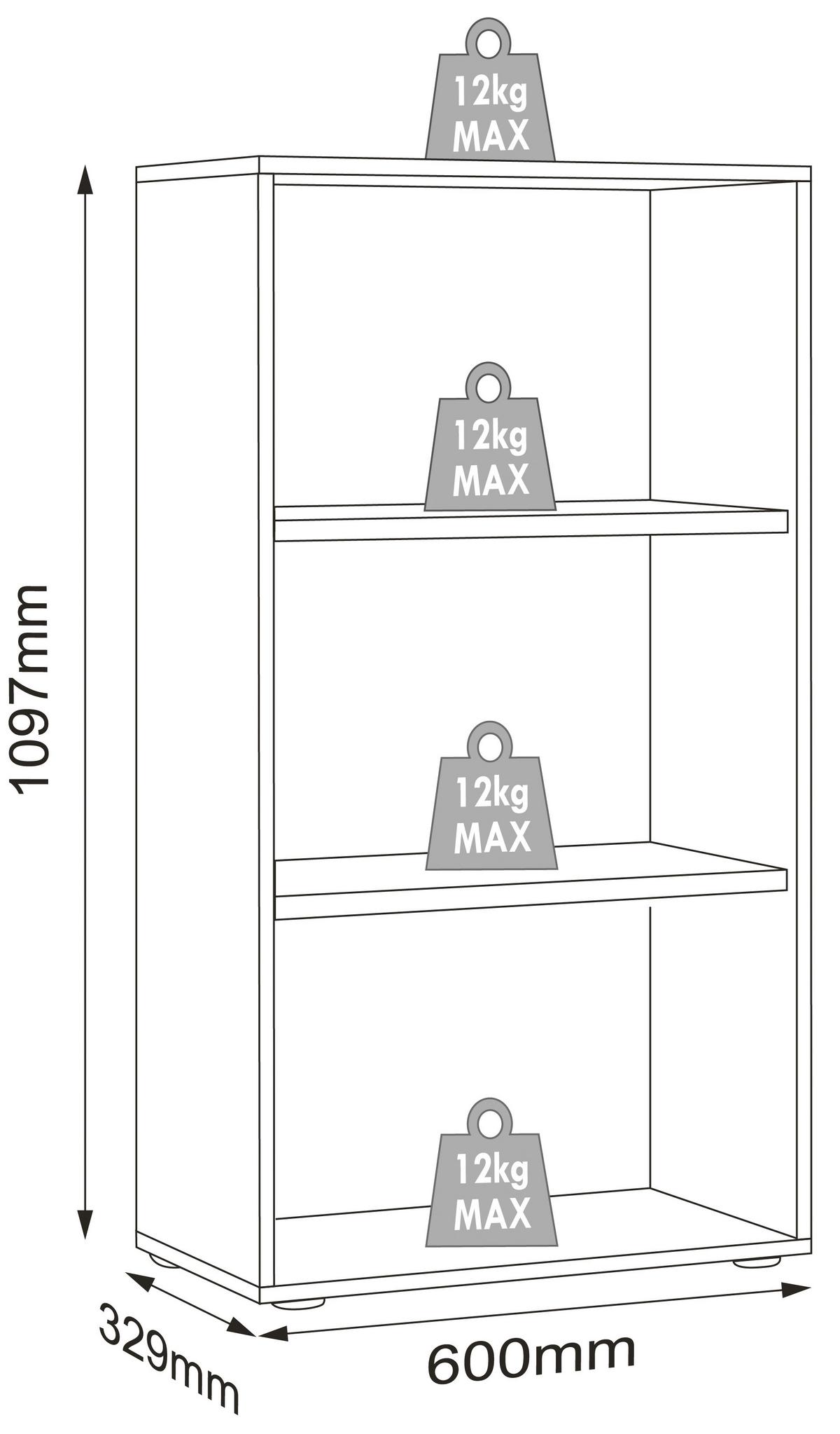 AKTENREGAL SALIA B60 - Honigeiche/Anthrazit, Design, Holzwerkstoff/Kunststoff (60/110/33cm) - MID.YOU