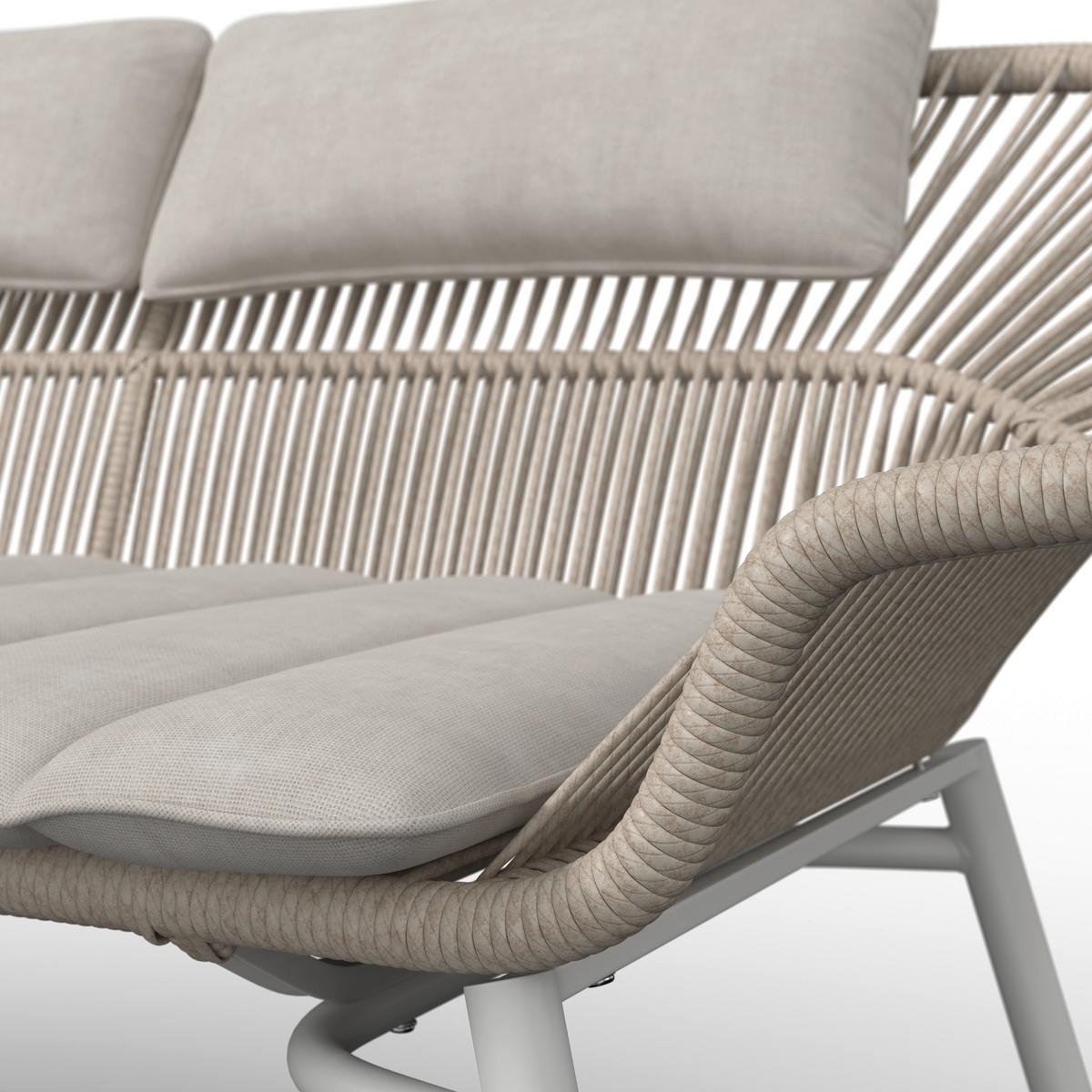 Gartenbank Treviso Beige/Hellgrau/Weiß - Beige/Hellgrau, MODERN, Kunststoff/Textil (178,5/73/73cm) - Mömax