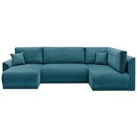 Coltar KIM U - turcoaz, Modern, lemn (146/313/160cm) - Modern Living