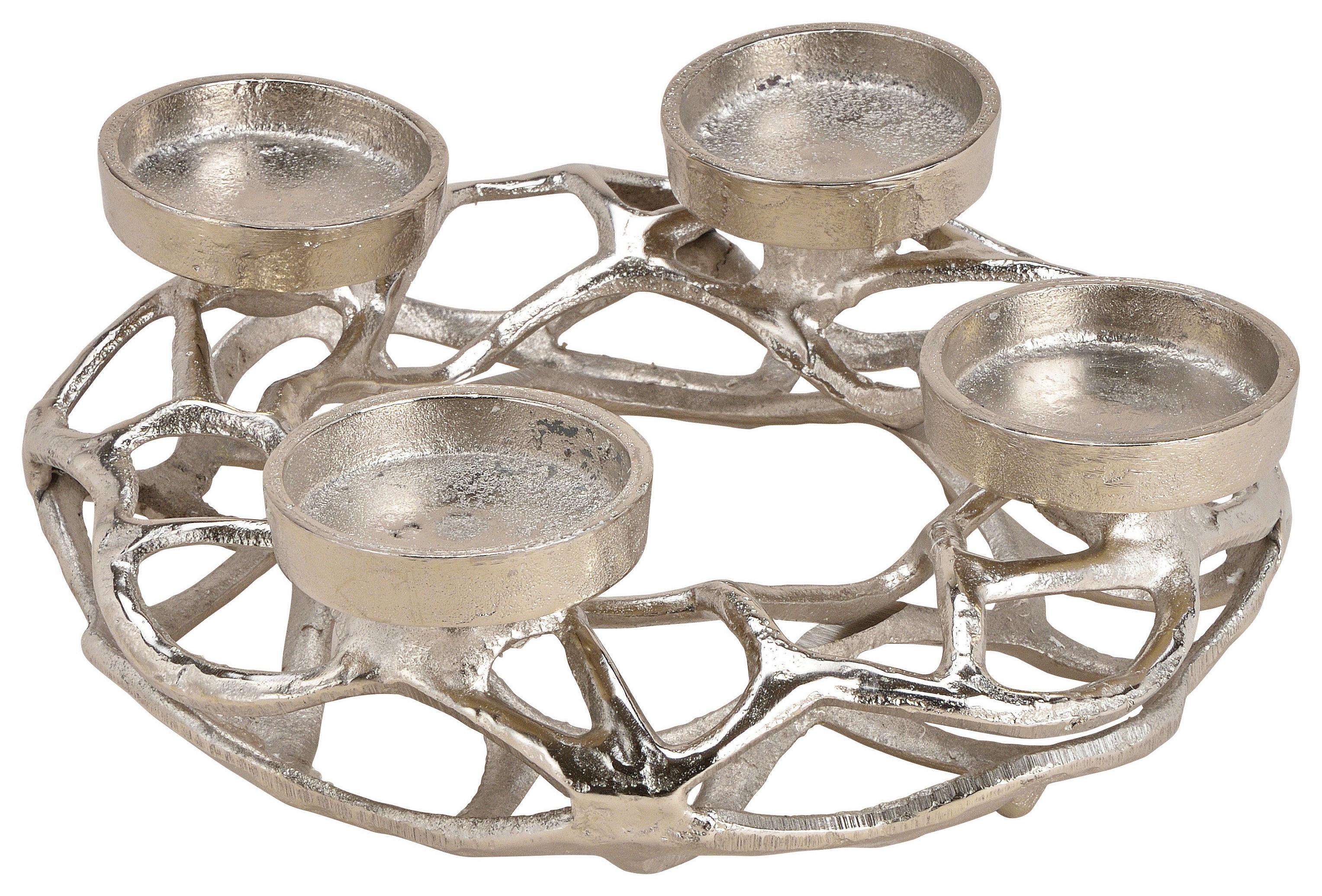 WIENIEC ADWENTOWY 10030236 - kolor srebrny, Konventionell, metal (25/11/25cm)