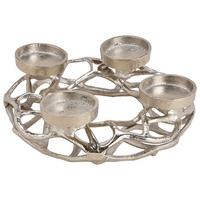 WIENIEC ADWENTOWY 10030236 - kolor srebrny, Konventionell, metal (25/11/25cm)