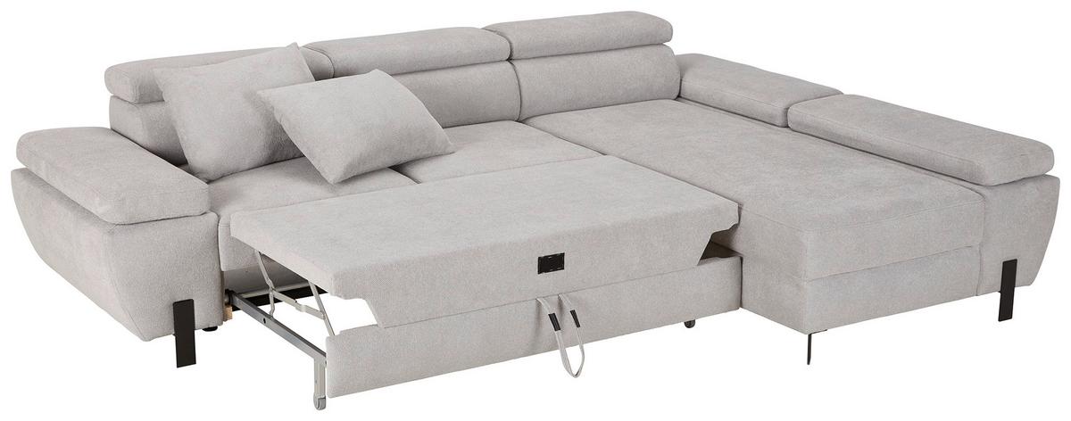 Kutna Garnitura Molina Mini - siva/crna, Moderno, drvni materijal/tekstil (277/189cm) - Mömax