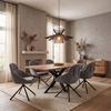 STOL MED ARMSTÖD MAIRA - mörkgrå/svart, Modern, metall/textil (59,5/93/66cm) - Bessagi Home