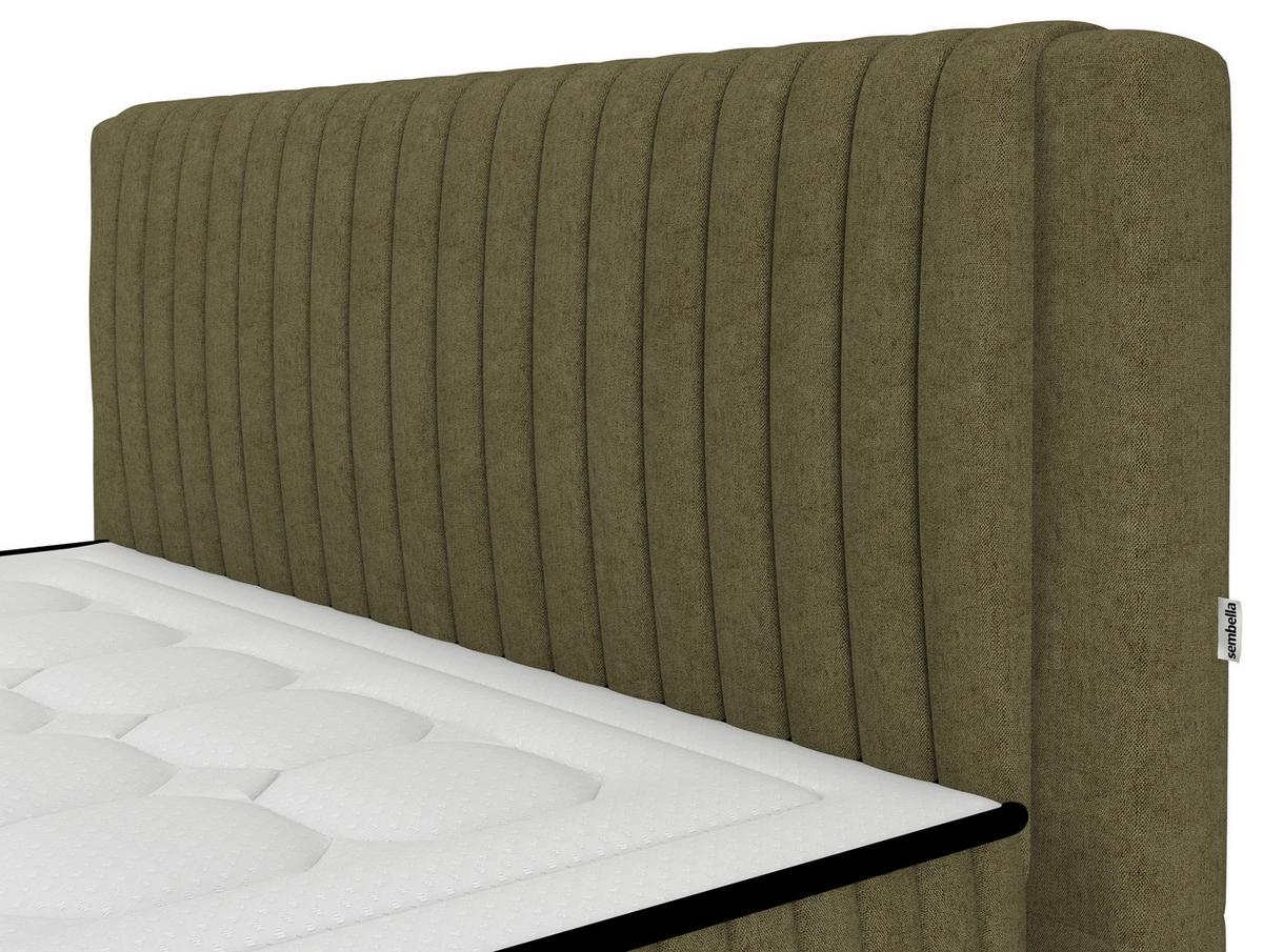 Bett Elena Olivgrün ca. 140x200cm - Olivgrün, KONVENTIONELL, Holz/Holzwerkstoff (140/200cm) - Sembella