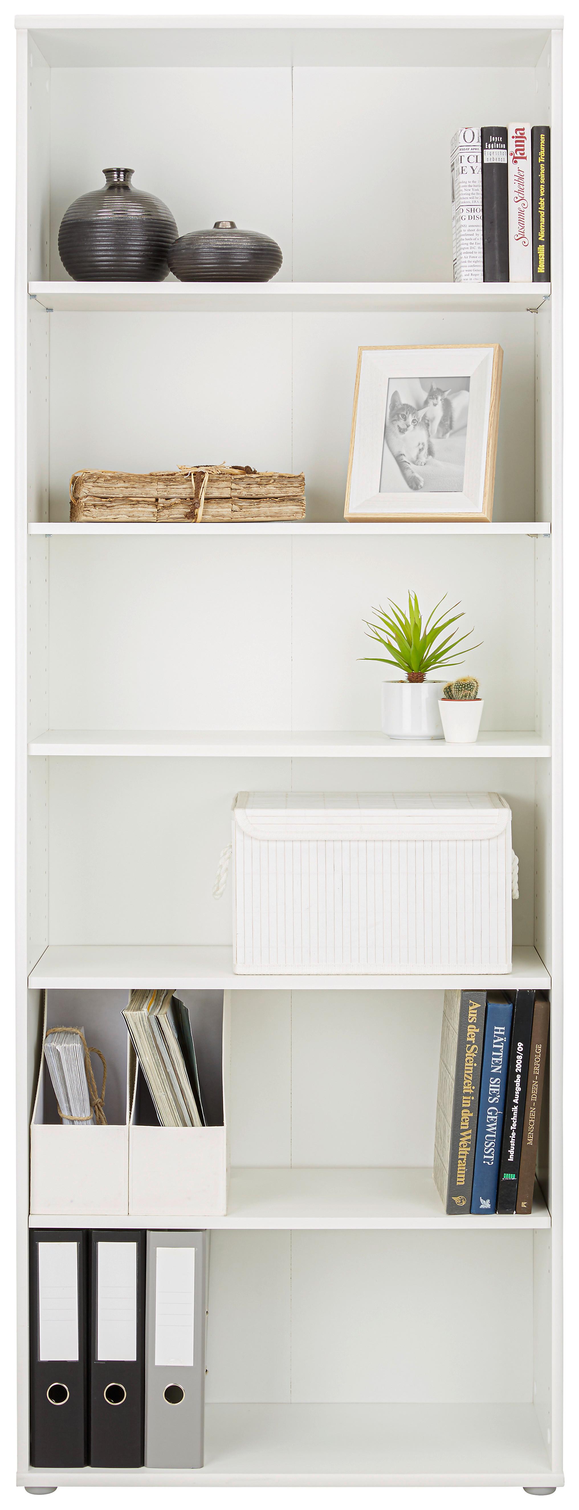 Regal Weiß - Weiß/Grau, MODERN, Holzwerkstoff/Kunststoff (72/198/34cm) - Modern Living