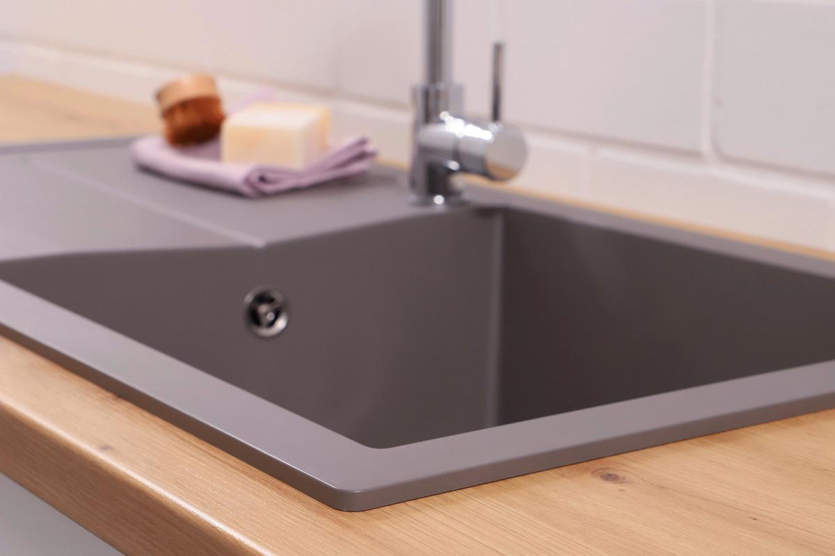 Pomivalno Korito Cleveland, 100x50cm - siva, Basics, kamen/umetna masa (100/21,4/50cm) - Respekta