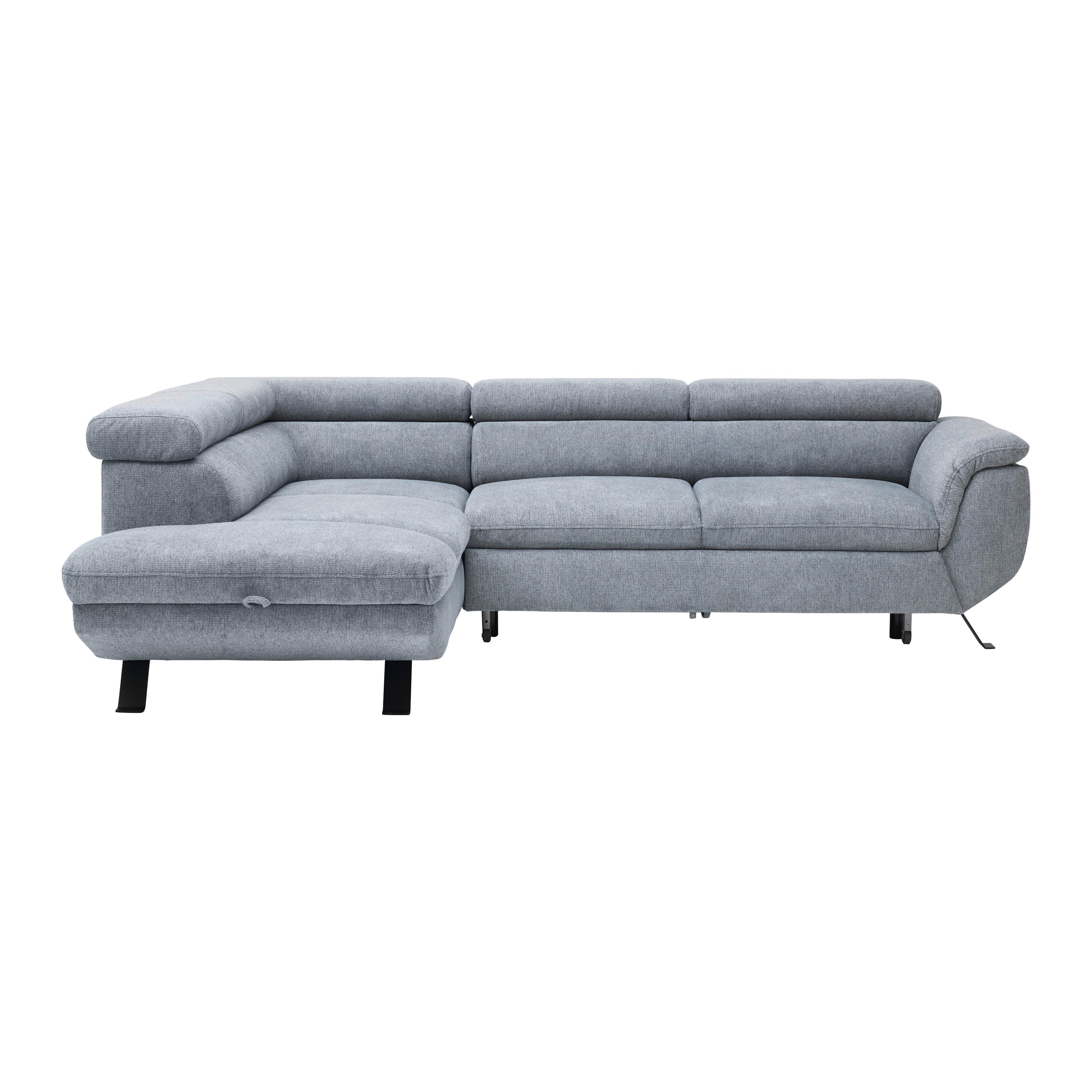 Kutna Garnitura Raven - siva/crna, Moderno, tekstil/metal (198/257cm) - Modern Living