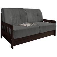 Schlafsofa Camino Holzkorpus Grau/Nussbaum - Nussbaumfarben/Grau, MODERN, Holz/Textil (154/88/90cm) - Livetastic