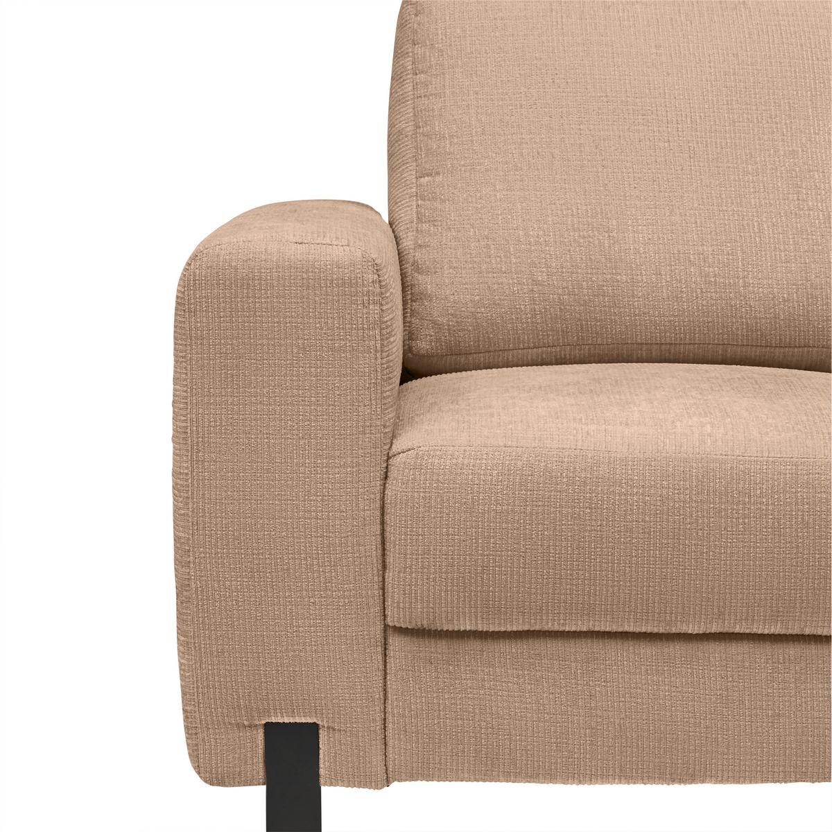 3-Sitzer-Sofa Sandfarben - Sandfarben/Schwarz, MODERN, Textil/Metall (230/66-87/96cm) - Mömax