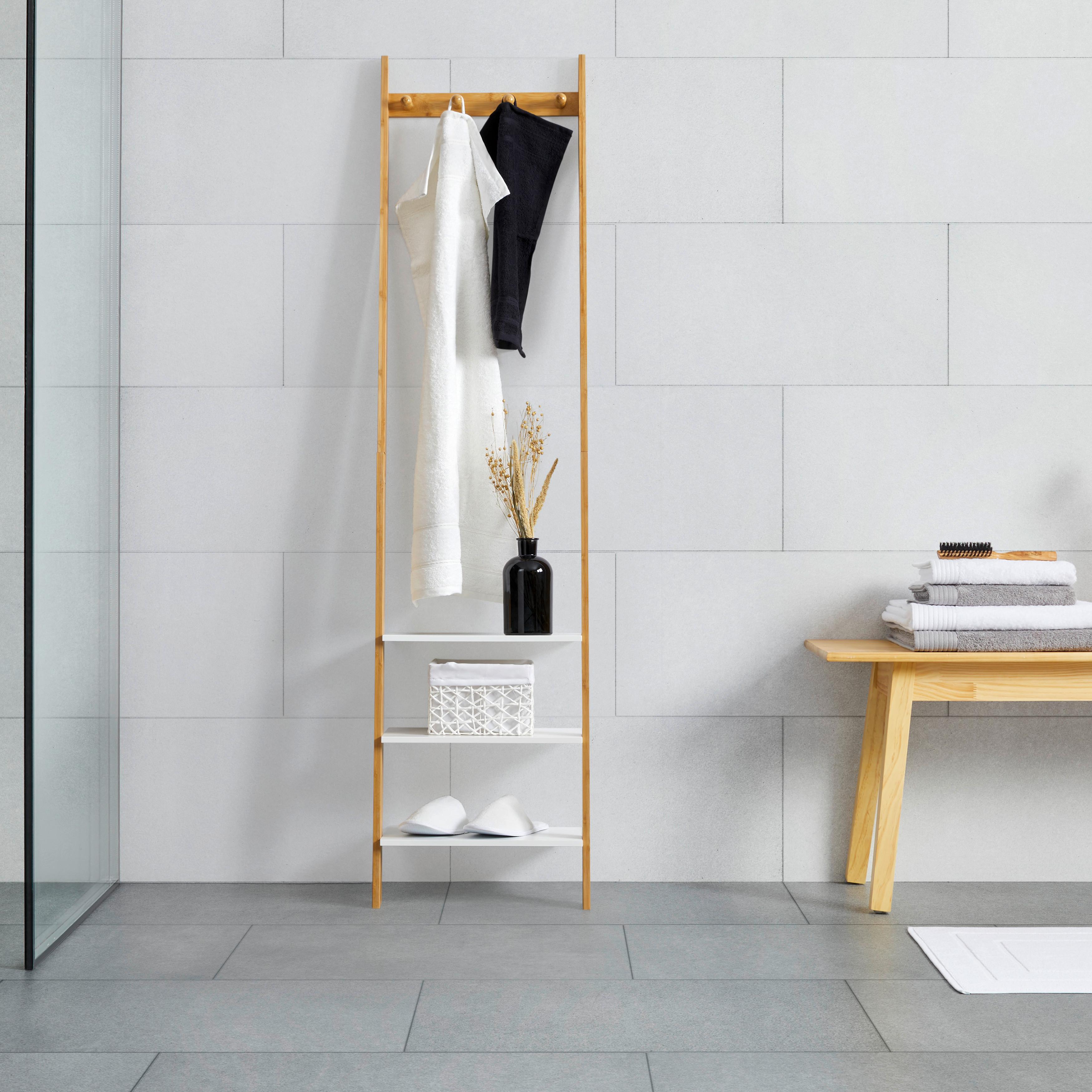 Regal Mirella Weiß/Naturfarben MDF - Naturfarben/Weiß, MODERN, Naturmaterialien/Holzwerkstoff (43/175/25cm) - Bessagi Home