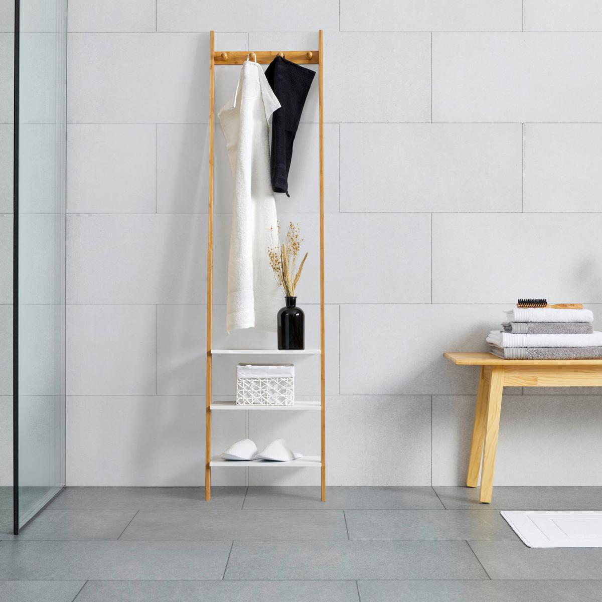 Regal Mirella Weiß/Naturfarben MDF - Weiß/Naturfarben, MODERN, Naturmaterialien/Holzwerkstoff (43/175/25cm) - Bessagi Home