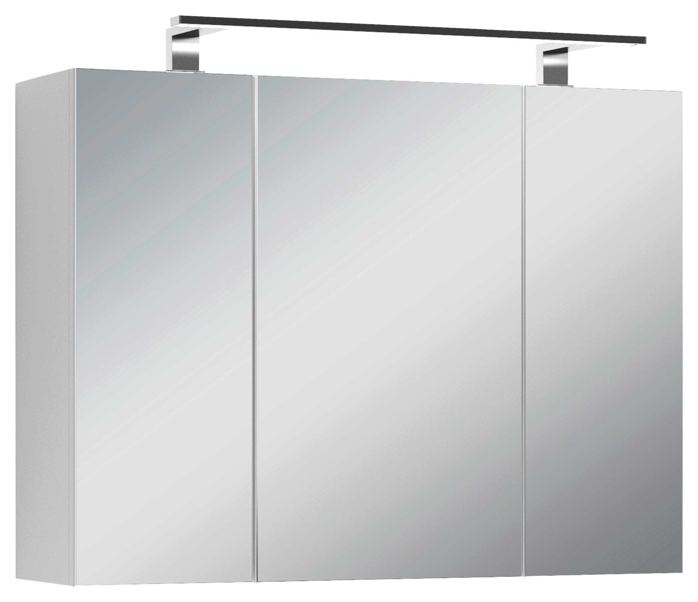 Spiegelschrank Spree mit LED ca. 80x60x20 cm Weiß - MODERN, Glas/Holzwerkstoff (80/60/20cm) - MID.YOU