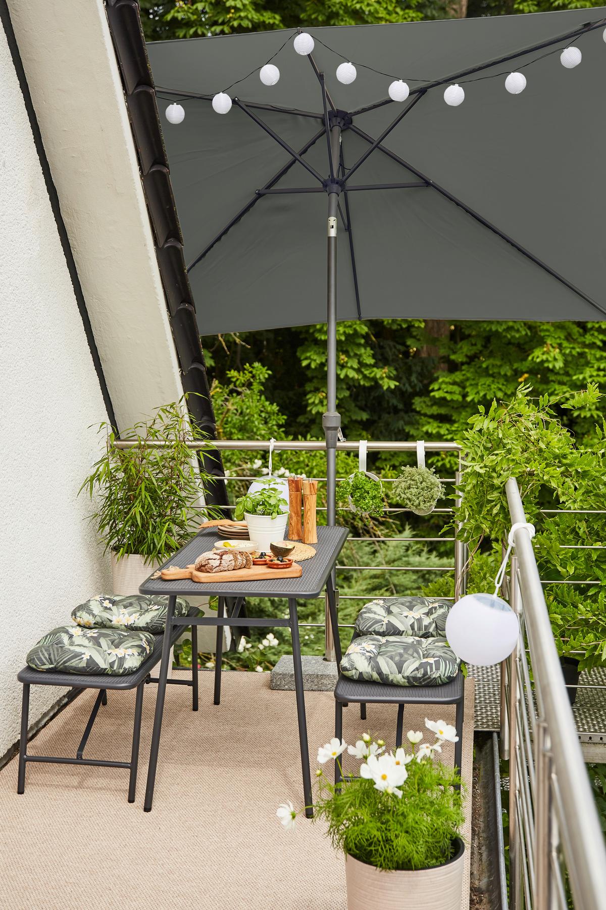 Sonnenschirm Anthrazit/ Olivgrün ca. 250x238x200 cm - Anthrazit/Olivgrün, KONVENTIONELL, Textil/Metall (250/200cm) - Siena Garden