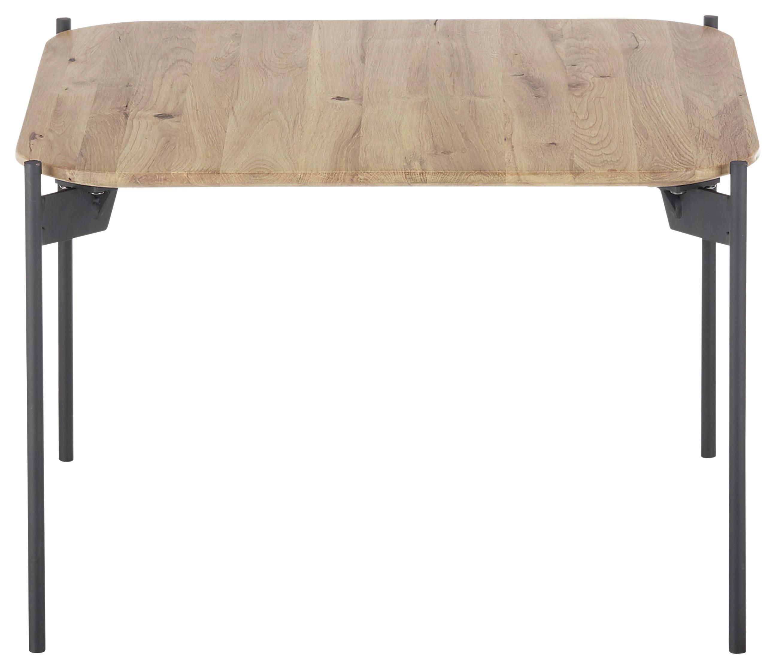 Klubska Miza Alto - črna/barve hrasta, Moderno, kovina/les (60/60/38cm) - Zandiara