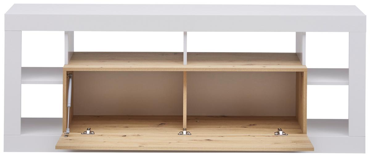Lowboard Amarito in Weiß HG/Eiche Artisan - Weiß Hochglanz/Eiche Artisan, KONVENTIONELL, Holzwerkstoff (172/66/42cm) - Mömax