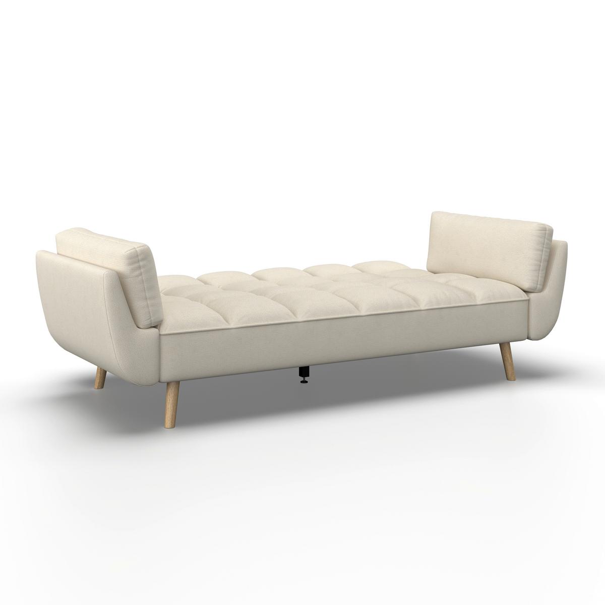 Schlafsofa Cora Webstoff Creme - Creme/Naturfarben, MODERN, Holz/Textil (214/92/81cm) - Bessagi Home