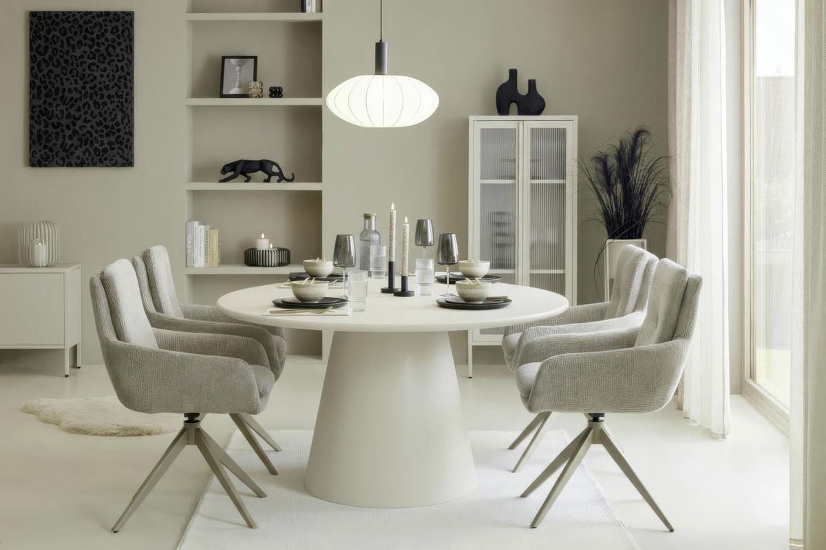 Esstisch Elton Mikrozement Hellgrau - Hellgrau, MODERN (160/75/90cm) - Premium Living