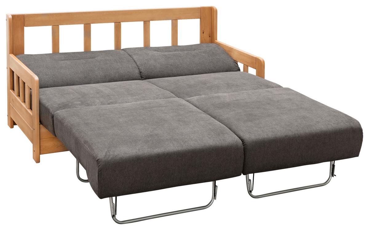 Schlafsofa Camino Dunkelbraun Mikrofaser - Dunkelbraun/Kieferfarben, KONVENTIONELL, Holz/Textil (154/88/90cm) - Livetastic