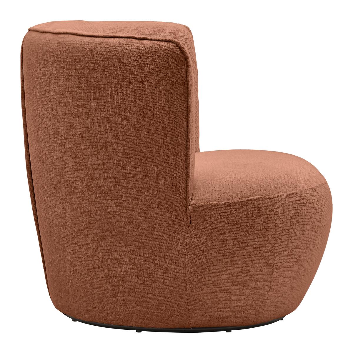 Sessel Jasima Kupfer drehbar - Schwarz/Kupferfarben, MODERN, Textil/Metall (77/81/85cm) - Premium Living