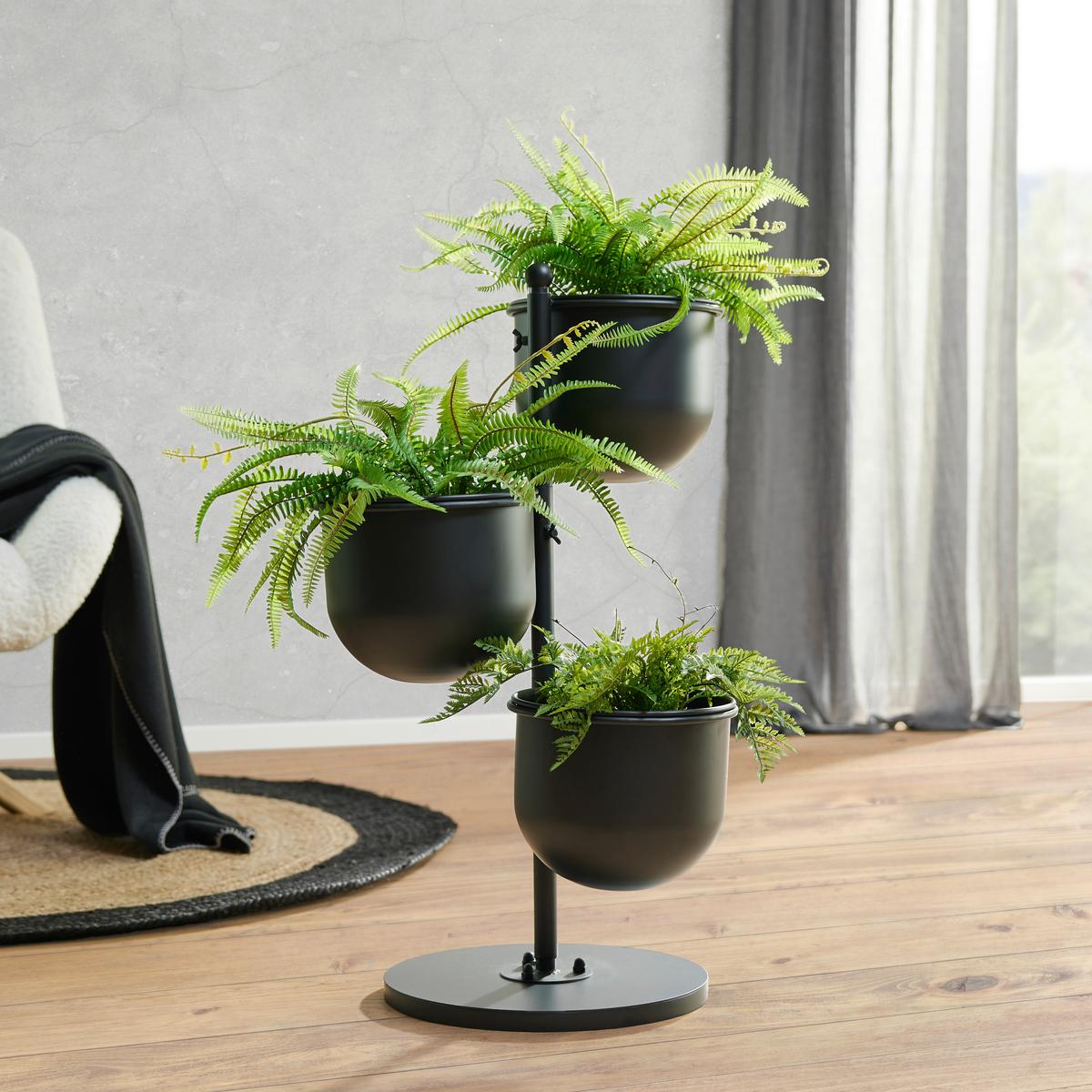 Virágcserép Madox - fekete, Basics, fém (47/78/47cm) - Modern Living