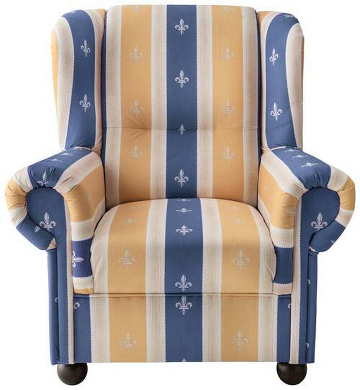 Ohrensessel Torello Blau Mikrofaser - Blau/Wengefarben, KONVENTIONELL, Holz/Textil (92/102/89cm) - Livetastic