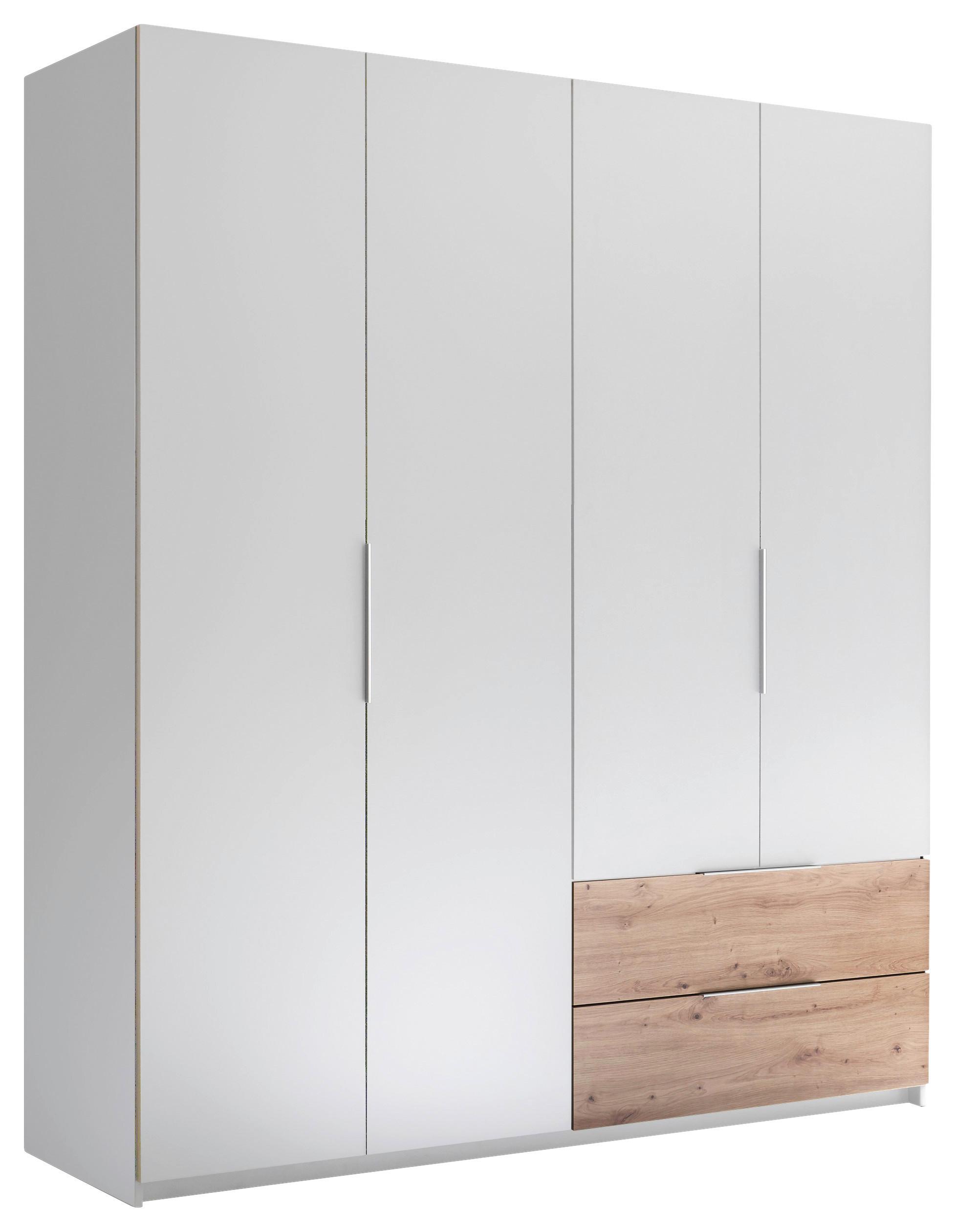 SZAFA Z DRZWIAMI SKŁADANYMI FOLD - srebrny/biały, Modern, materiał drewnopochodny/tworzywo sztuczne (182/210/59cm)