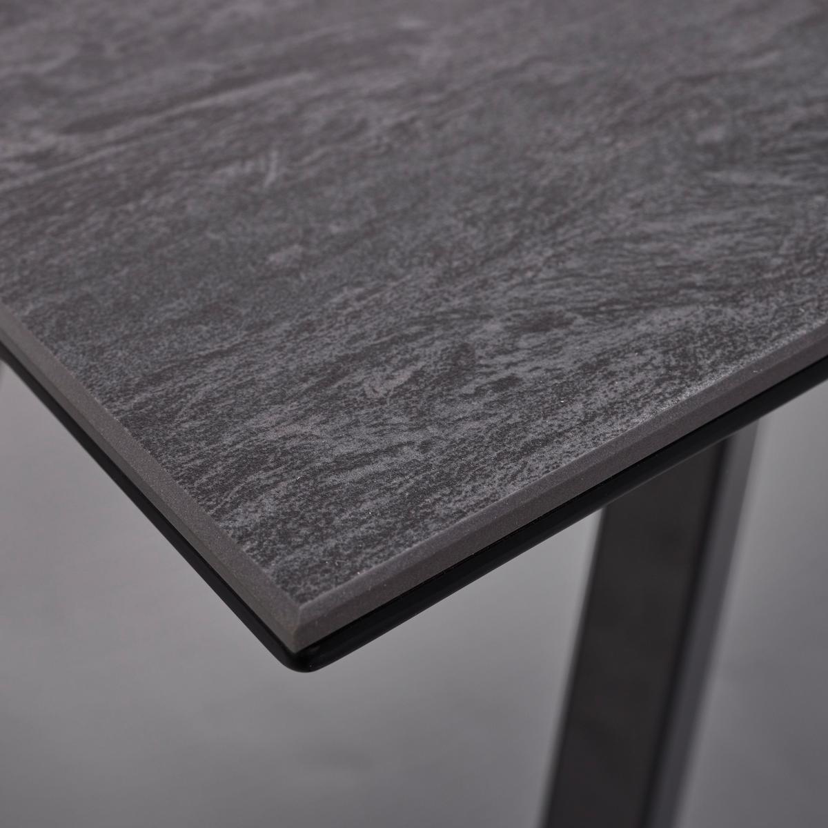Jedilna Miza Litta, Temno Siva, Kovina - temno siva/črna, Moderno, kovina/leseni material (180/90/76cm) - Bessagi Home